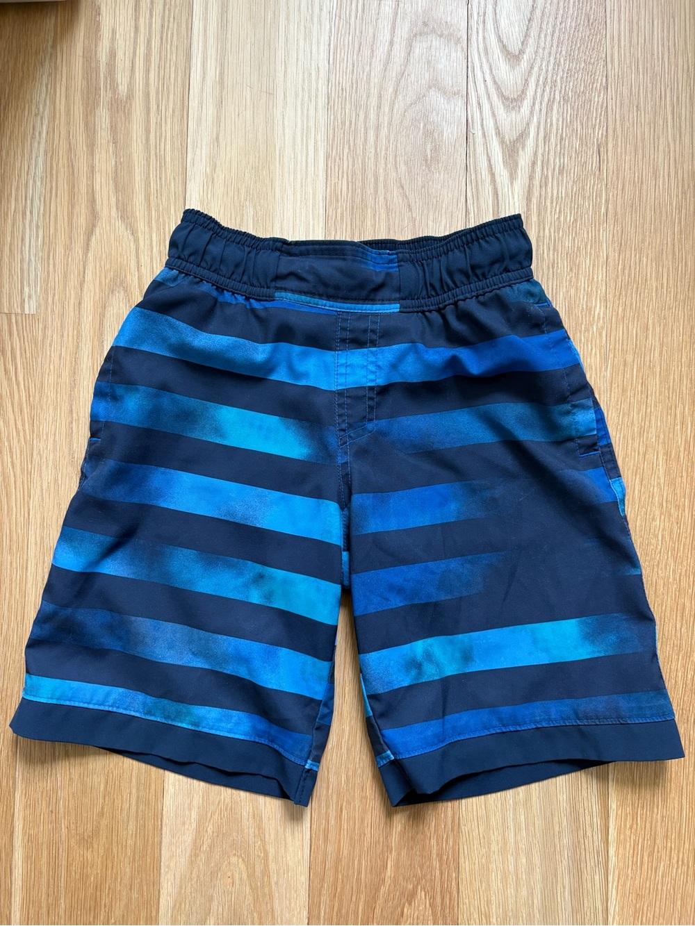 Kids Columbia Blue Stripe Swim Shorts - Size XS